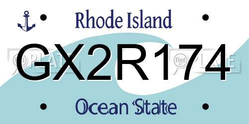 GX2R174 Rhode Island License Plate