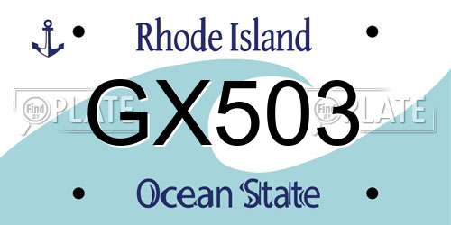 GX503 Rhode Island License Plate