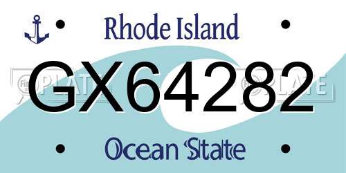 GX64282 Rhode Island License Plate