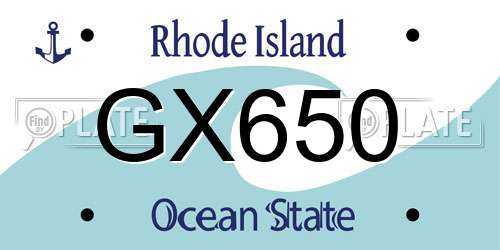 GX650 Rhode Island License Plate