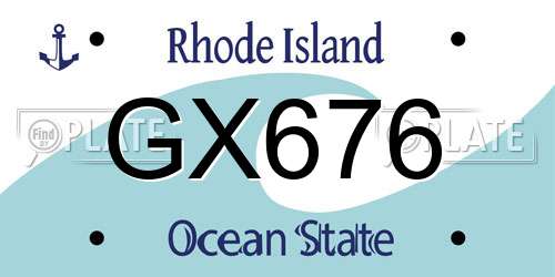 GX676 Rhode Island License Plate