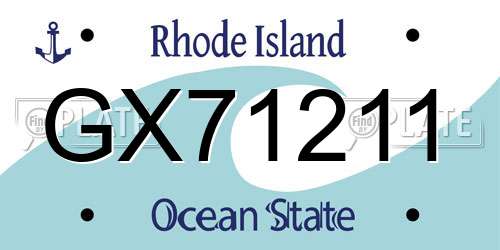 GX71211 Rhode Island License Plate