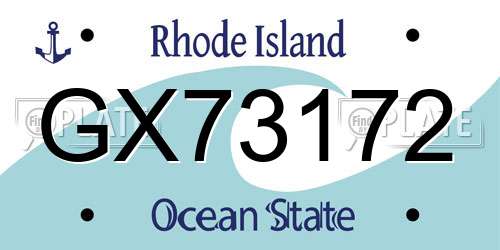 GX73172 Rhode Island License Plate