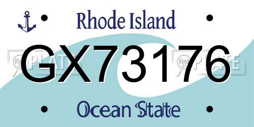 GX73176 Rhode Island License Plate