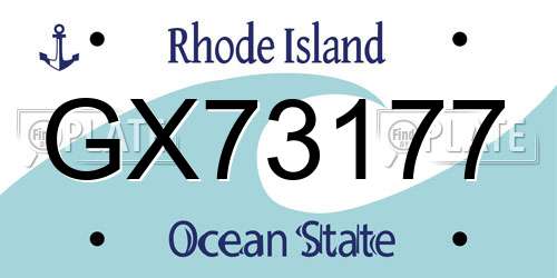 GX73177 Rhode Island License Plate