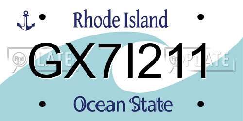 GX7I211 Rhode Island License Plate