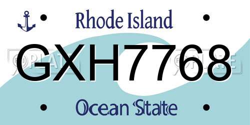 GXH7768 Rhode Island License Plate