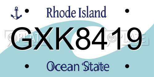 GXK8419 Rhode Island License Plate