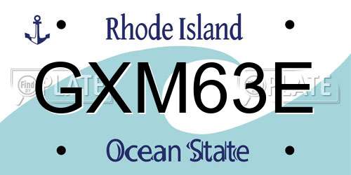 GXM63E Rhode Island License Plate