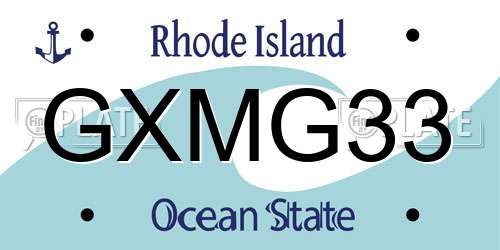 GXMG33 Rhode Island License Plate