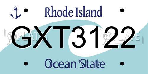 GXT3122 Rhode Island License Plate