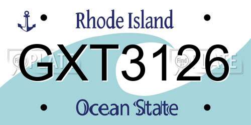 GXT3126 Rhode Island License Plate