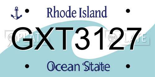 GXT3127 Rhode Island License Plate