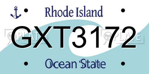 GXT3172 Rhode Island License Plate