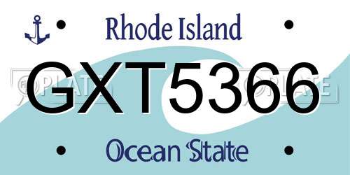 GXT5366 Rhode Island License Plate