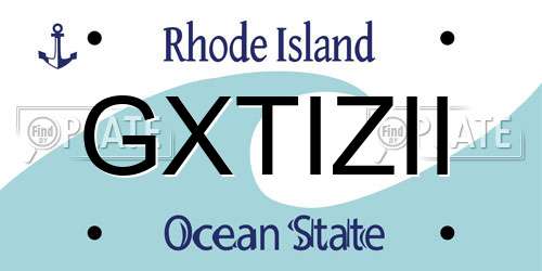 GXTIZII Rhode Island License Plate