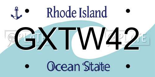 GXTW42 Rhode Island License Plate