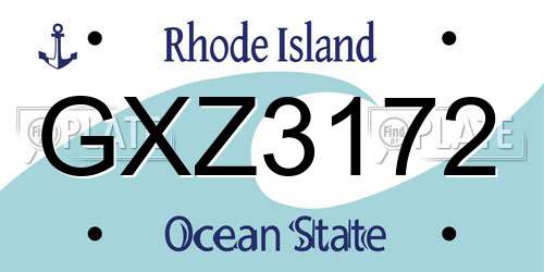 GXZ3172 Rhode Island License Plate