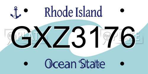 GXZ3176 Rhode Island License Plate
