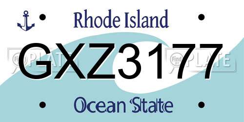 GXZ3177 Rhode Island License Plate