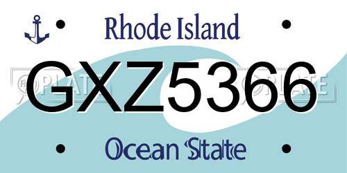 GXZ5366 Rhode Island License Plate