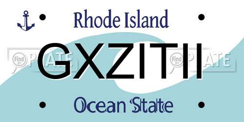 GXZITII Rhode Island License Plate