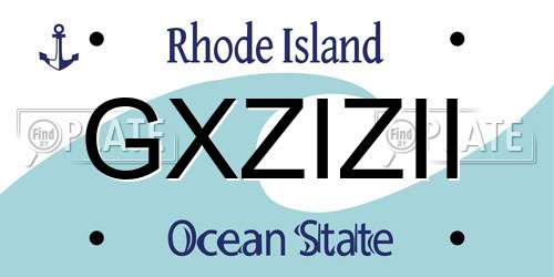 GXZIZII Rhode Island License Plate