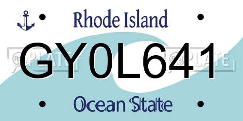 GY0L641 Rhode Island License Plate