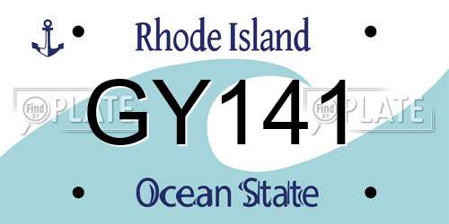 GY141 Rhode Island License Plate