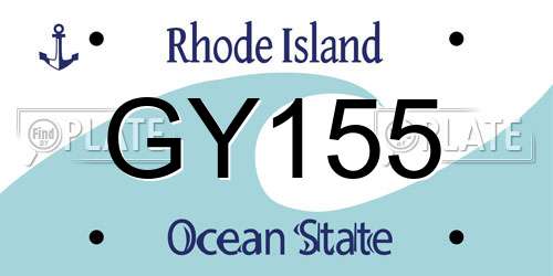 GY155 Rhode Island License Plate
