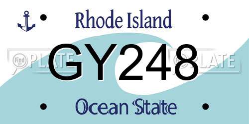 GY248 Rhode Island License Plate