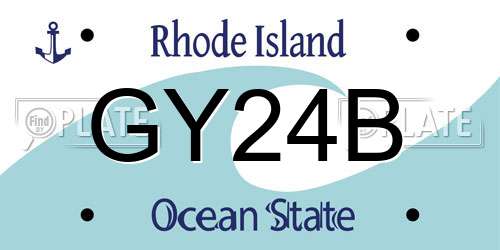 GY24B Rhode Island License Plate