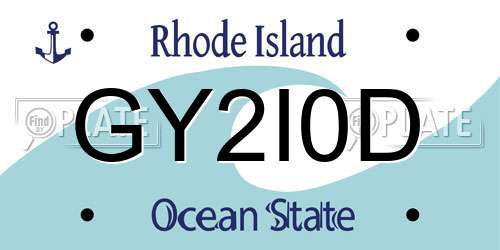 GY2I0D Rhode Island License Plate