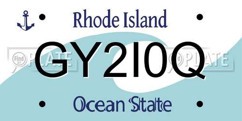 GY2I0Q Rhode Island License Plate