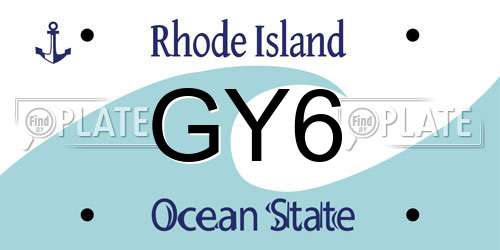 GY6 Rhode Island License Plate