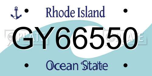 GY66550 Rhode Island License Plate