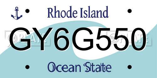 GY6G550 Rhode Island License Plate