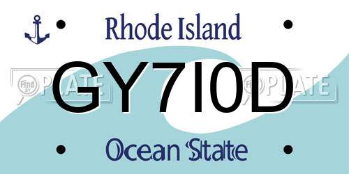 GY7I0D Rhode Island License Plate