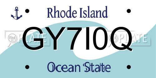 GY7I0Q Rhode Island License Plate