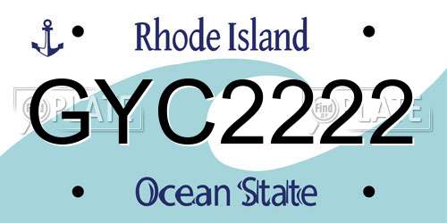 GYC2222 Rhode Island License Plate