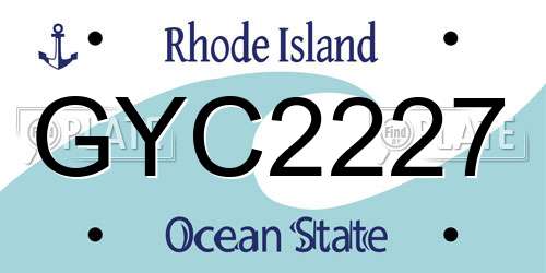 GYC2227 Rhode Island License Plate