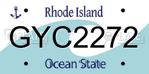 GYC2272 Rhode Island License Plate