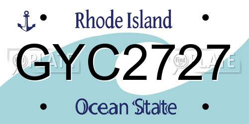 GYC2727 Rhode Island License Plate