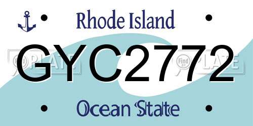 GYC2772 Rhode Island License Plate
