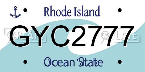 GYC2777 Rhode Island License Plate