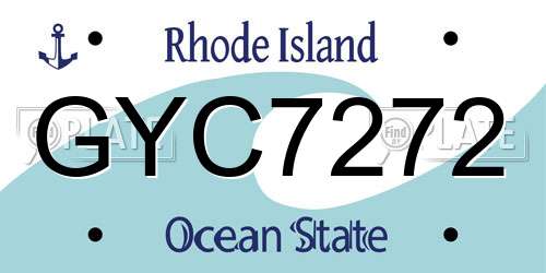GYC7272 Rhode Island License Plate