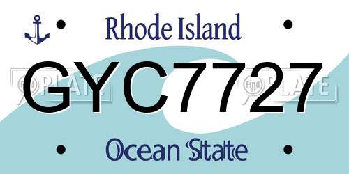 GYC7727 Rhode Island License Plate