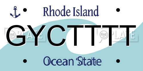 GYCTTTT Rhode Island License Plate