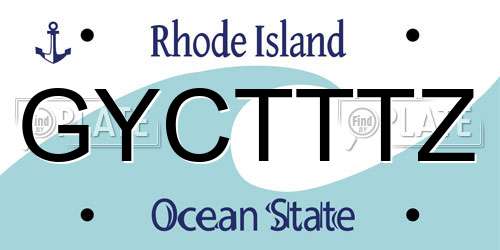 GYCTTTZ Rhode Island License Plate