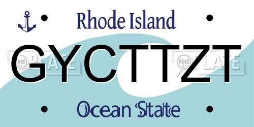 GYCTTZT Rhode Island License Plate
